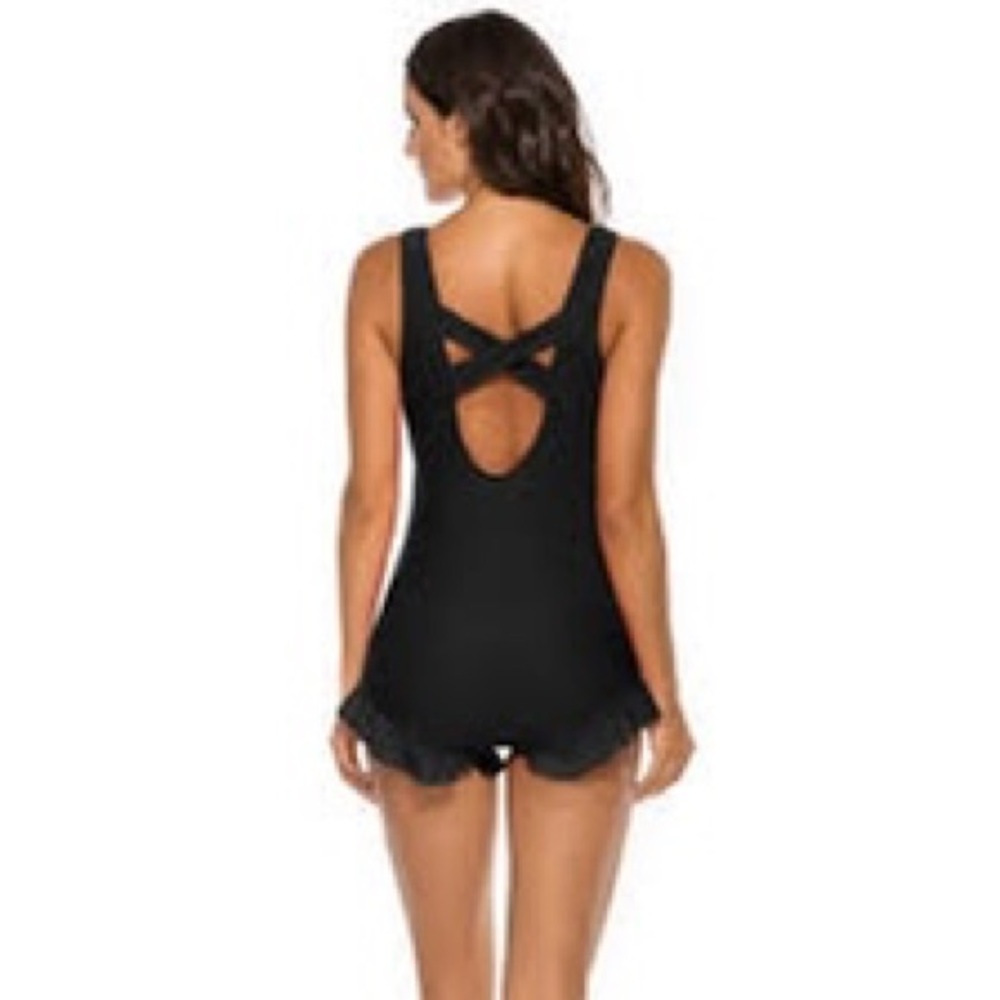 NWOT SEXY RUFFLE MESH ONE PIECE MONOKINI SWIMSUIT